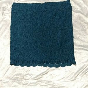 Teal Lace Torrid Mini Pencil Skirt size 2